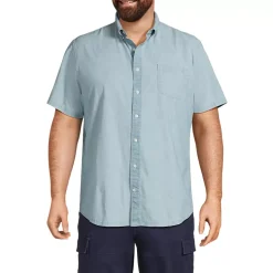 Men's Short Sleeve Button Down Chambray Shirt