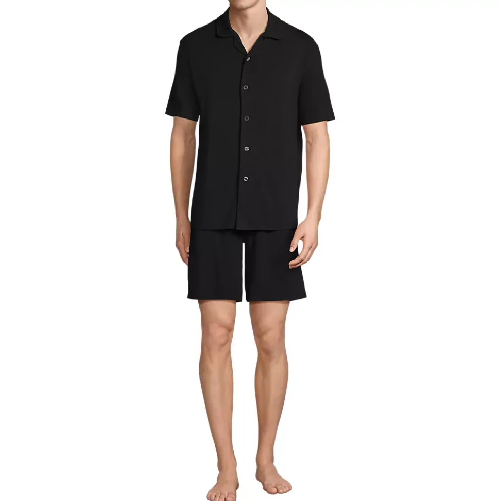 Men's Short Sleeve Cooling Knit Pajama Short Set