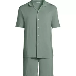 Men's Short Sleeve Cooling Knit Pajama Short Set