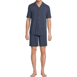 Men's Short Sleeve Cooling Knit Pajama Short Set