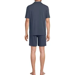 Men's Short Sleeve Cooling Knit Pajama Short Set