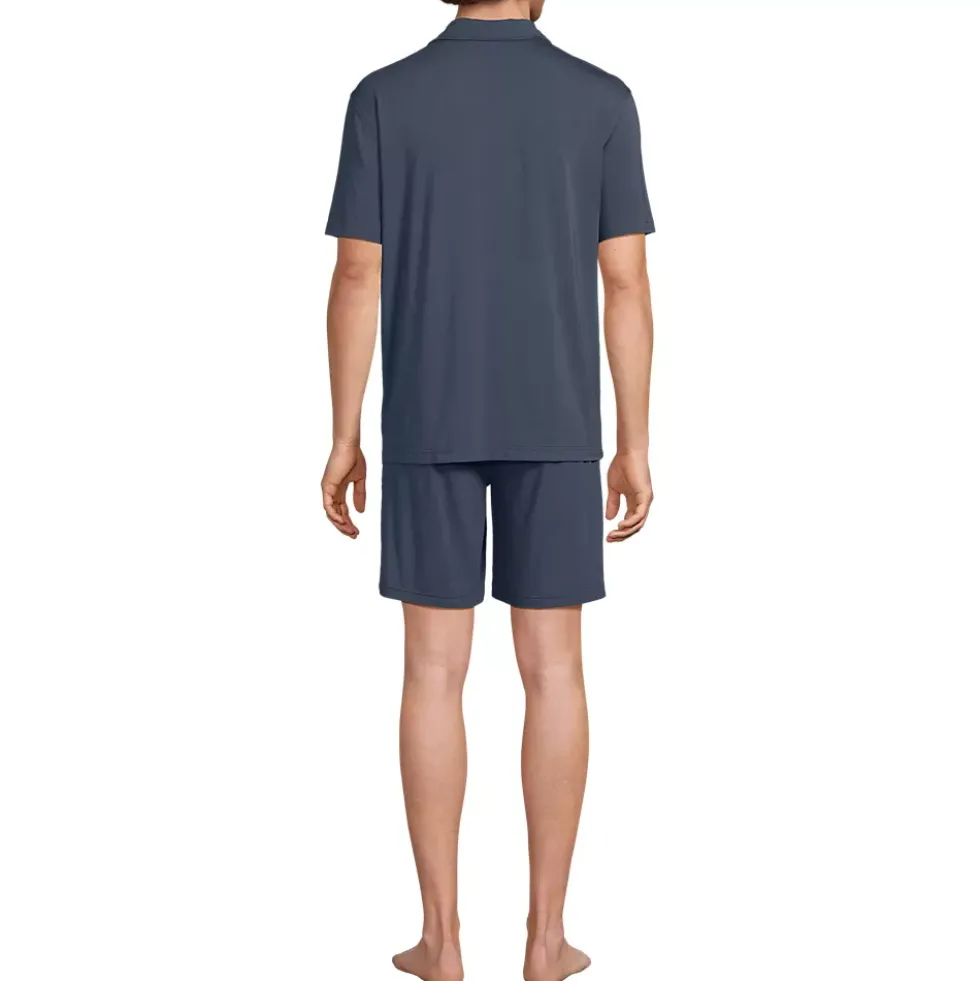 Men's Short Sleeve Cooling Knit Pajama Short Set