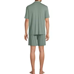 Men's Short Sleeve Cooling Knit Pajama Short Set