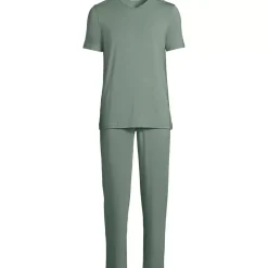 Men's Short Sleeve Cooling Knit V-Neck Pajama Set