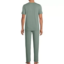 Men's Short Sleeve Cooling Knit V-Neck Pajama Set