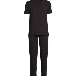 Men's Short Sleeve Cooling Knit V-Neck Pajama Set