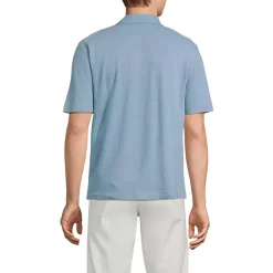 Men's Short Sleeve Cotton Linen Button Through Camp Collar Shirt