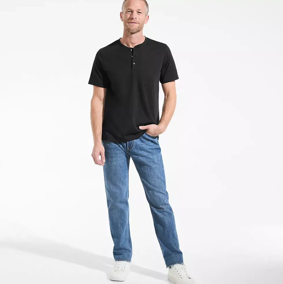 Men's Short Sleeve Cotton Supima Jersey Henley