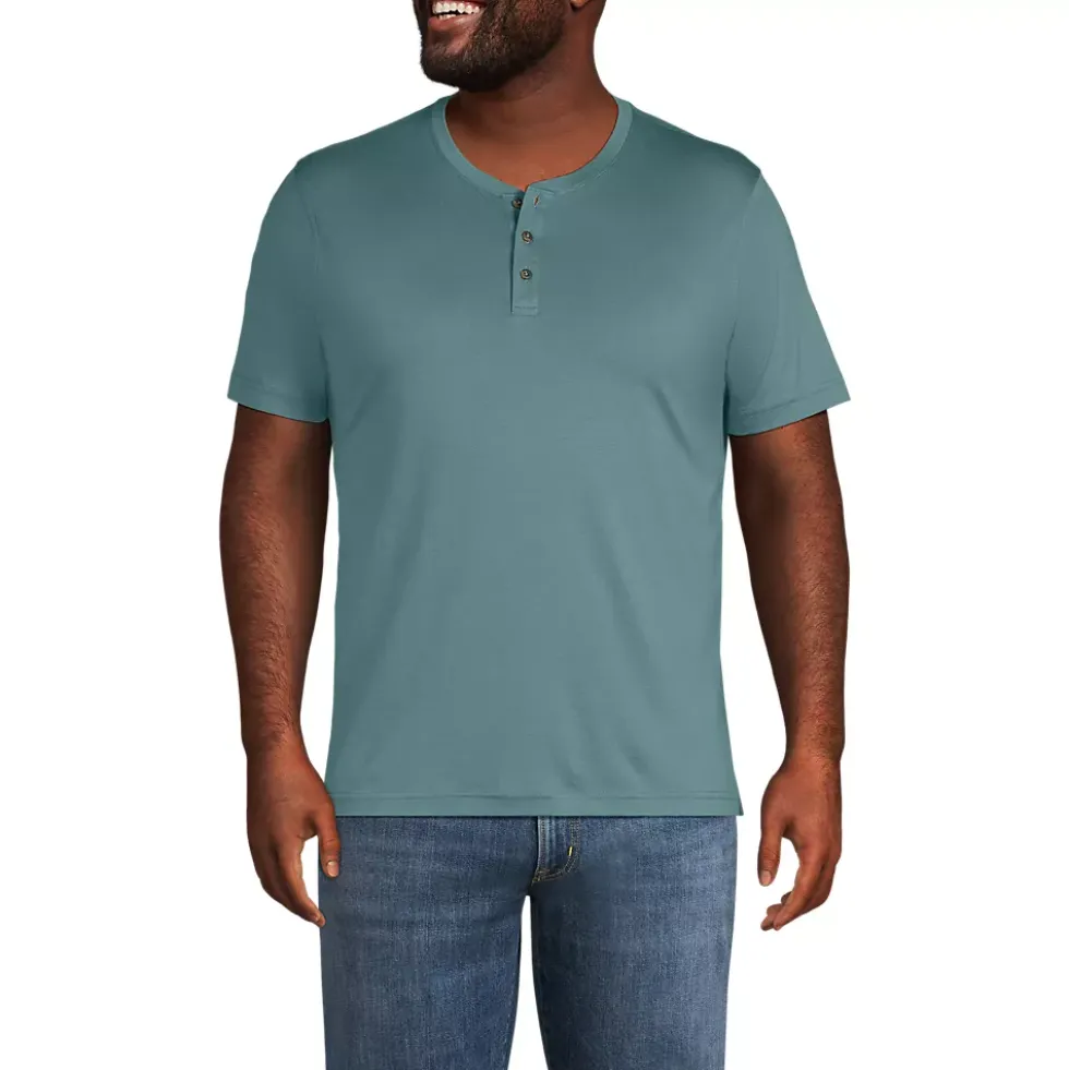 Men's Short Sleeve Cotton Supima Jersey Henley