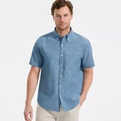 Men's Short Sleeve Easy Fit Chambray Shirt