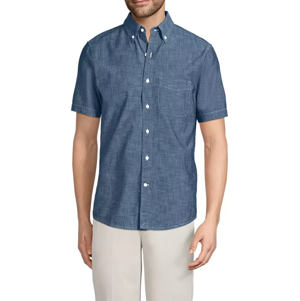 Men's Short Sleeve Easy Fit Chambray Shirt