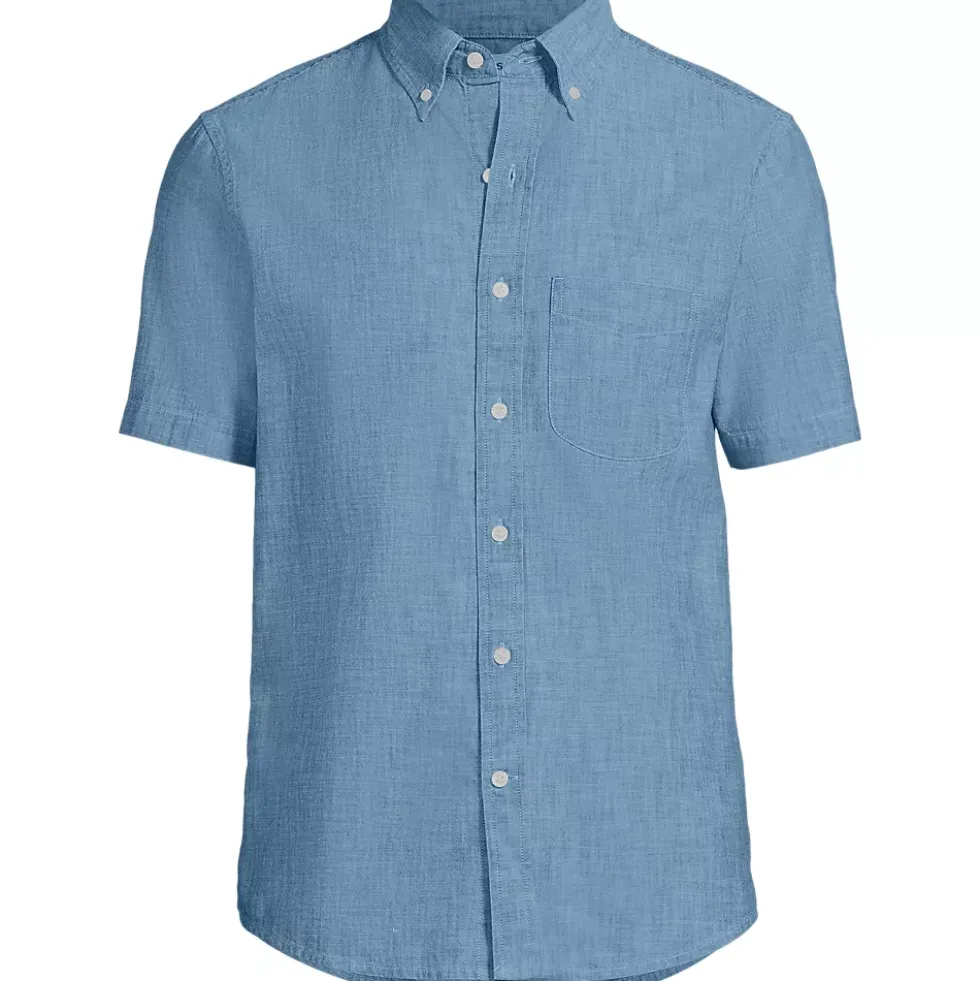 Men's Short Sleeve Easy Fit Chambray Shirt
