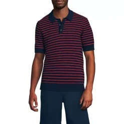 Men's Short Sleeve Fine Gauge Sweater Polo