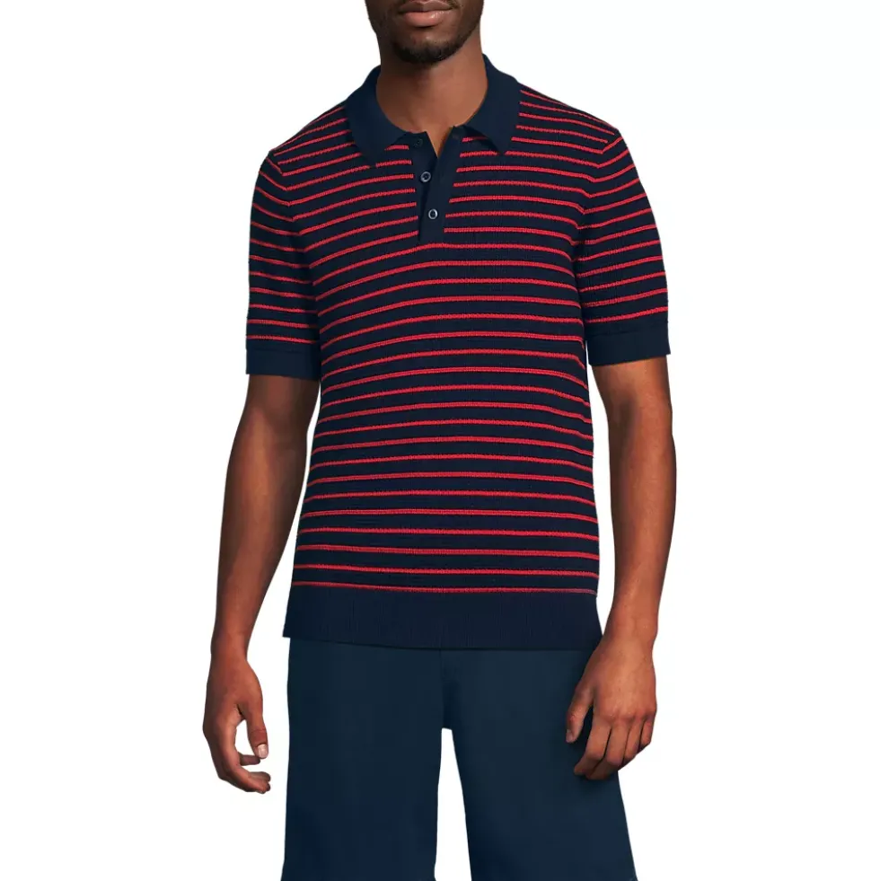 Men's Short Sleeve Fine Gauge Sweater Polo