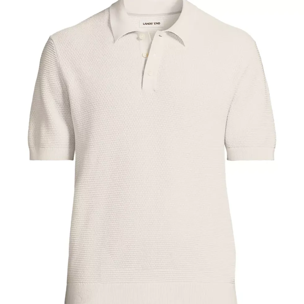 Men's Short Sleeve Fine Gauge Sweater Polo