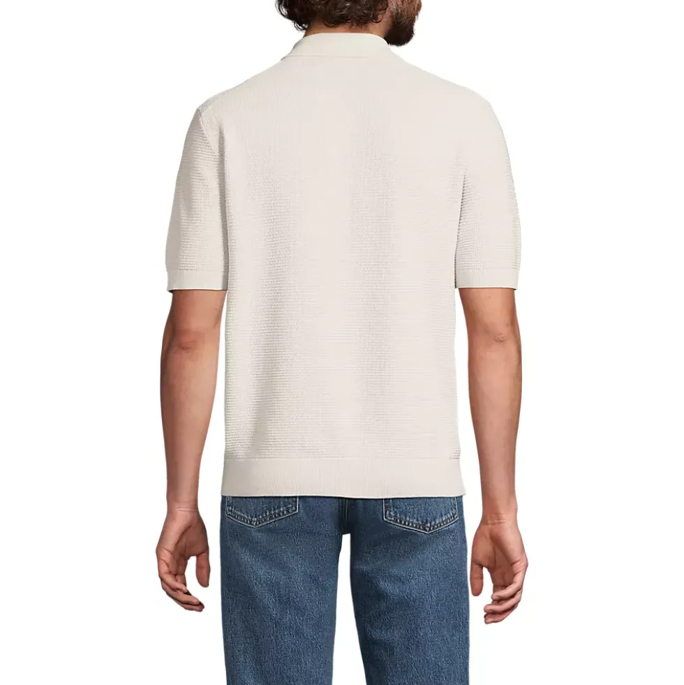 Men's Short Sleeve Fine Gauge Sweater Polo