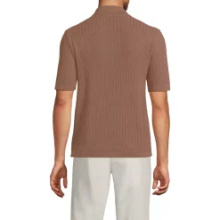 Men's Short Sleeve Lightweight Button Through Polo