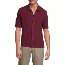 Men's Short Sleeve Lightweight Button Through Polo