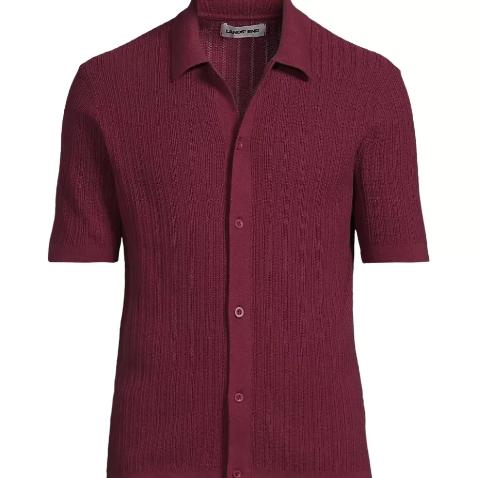 Men's Short Sleeve Lightweight Button Through Polo