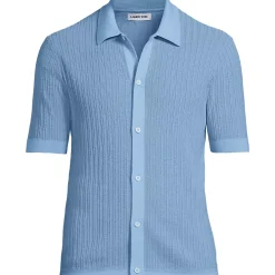 Men's Short Sleeve Lightweight Button Through Polo
