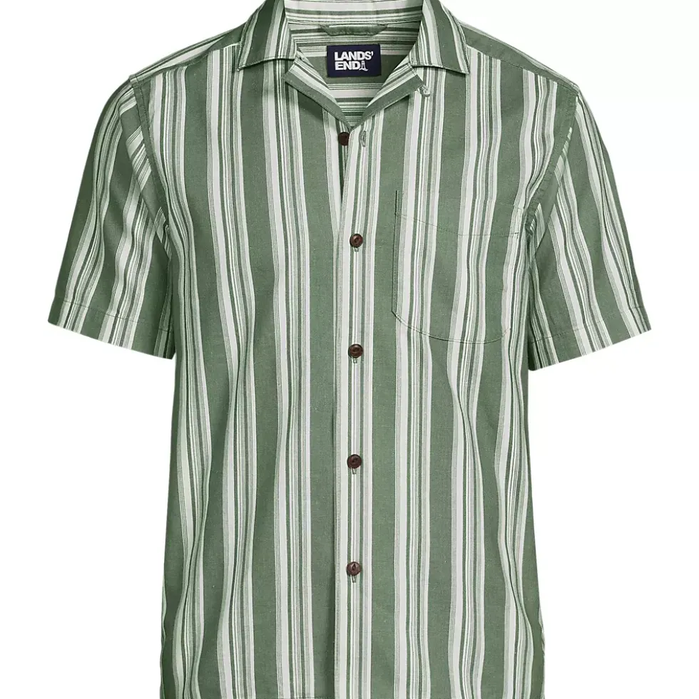 Men's Short Sleeve Linen Hawaiian Camp Collar Shirt