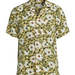 Men's Short Sleeve Linen Hawaiian Camp Collar Shirt