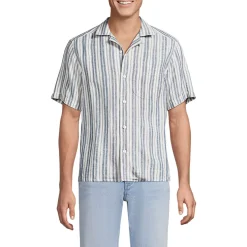Men's Short Sleeve Linen Hawaiian Camp Collar Shirt