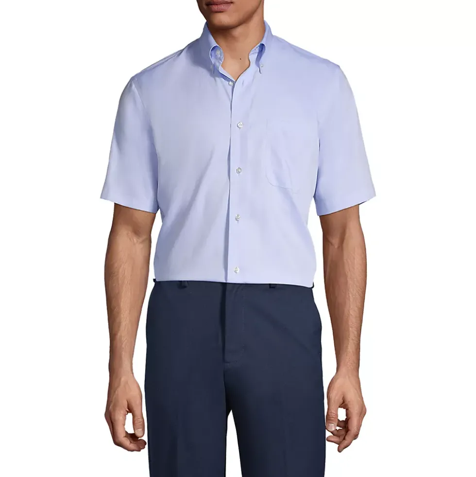 Men's Short Sleeve No Iron Pinpoint Dress Shirt