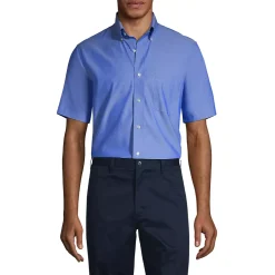 Men's Short Sleeve No Iron Pinpoint Dress Shirt