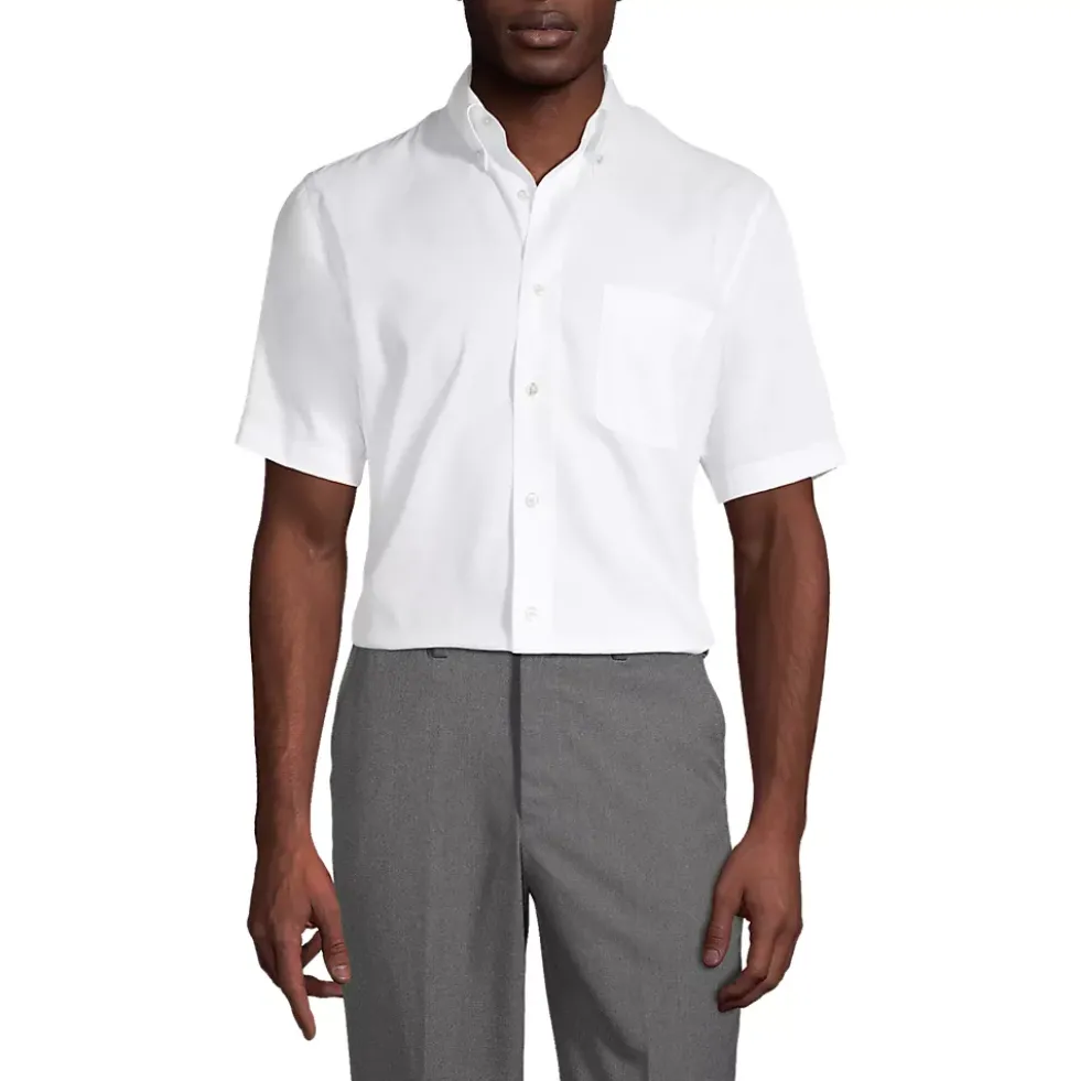 Men's Short Sleeve No Iron Pinpoint Dress Shirt