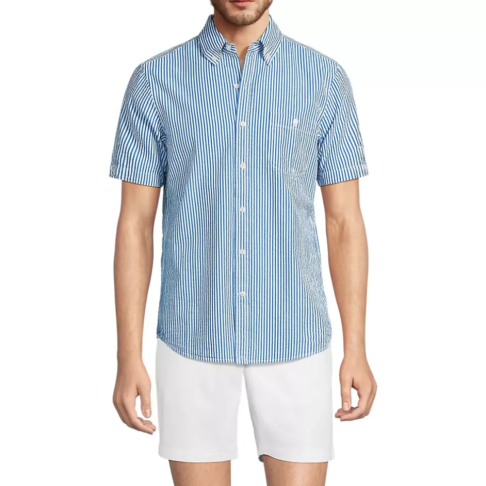 Men's Short Sleeve Seersucker Shirt