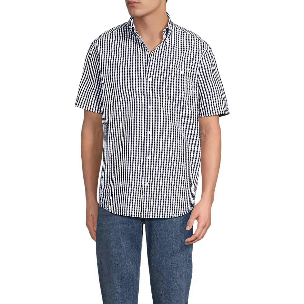 Men's Short Sleeve Seersucker Shirt