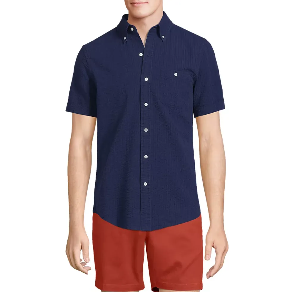 Men's Short Sleeve Seersucker Shirt