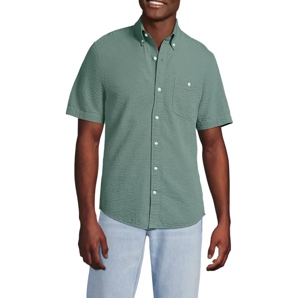 Men's Short Sleeve Seersucker Shirt