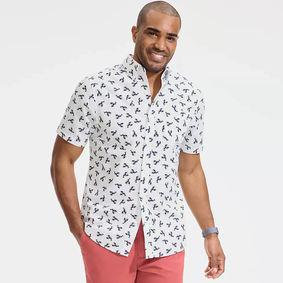Men's Short Sleeve Seersucker Shirt