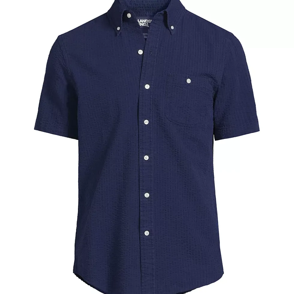 Men's Short Sleeve Seersucker Shirt