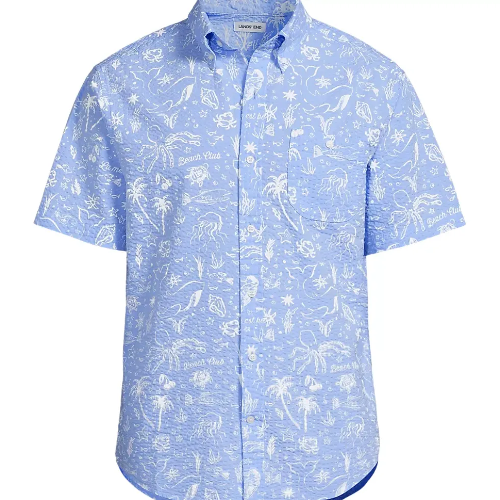 Men's Short Sleeve Seersucker Shirt
