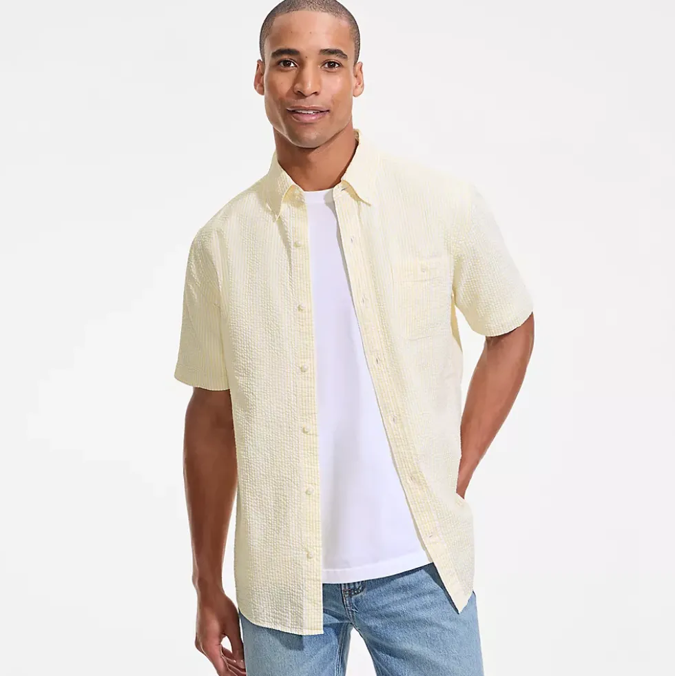 Men's Short Sleeve Seersucker Shirt