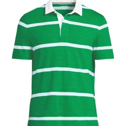 Men's Short Sleeve Slub Textured Rugby Polo