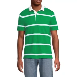 Men's Short Sleeve Slub Textured Rugby Polo