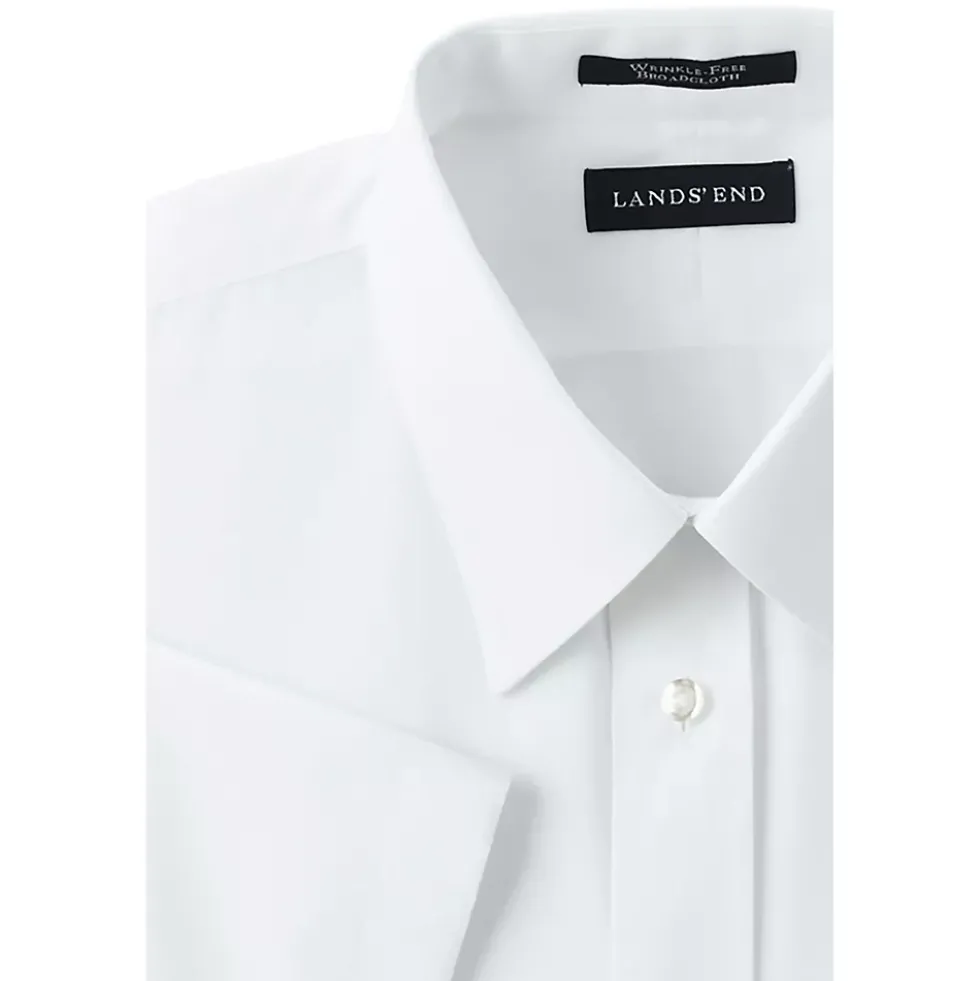 Men's Short Sleeve Straight Collar Broadcloth Shirt