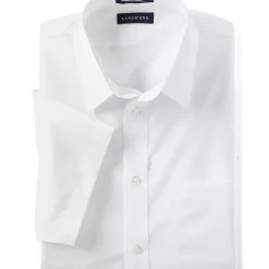 Men's Short Sleeve Straight Collar Broadcloth Shirt
