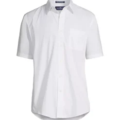 Men's Short Sleeve Straight Collar Broadcloth Shirt