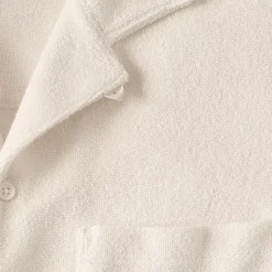 Men's Short Sleeve Textured Terry Camp Collar