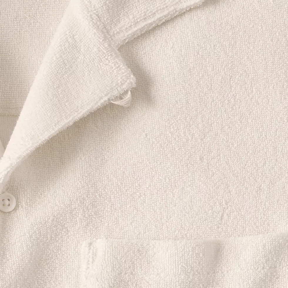 Men's Short Sleeve Textured Terry Camp Collar
