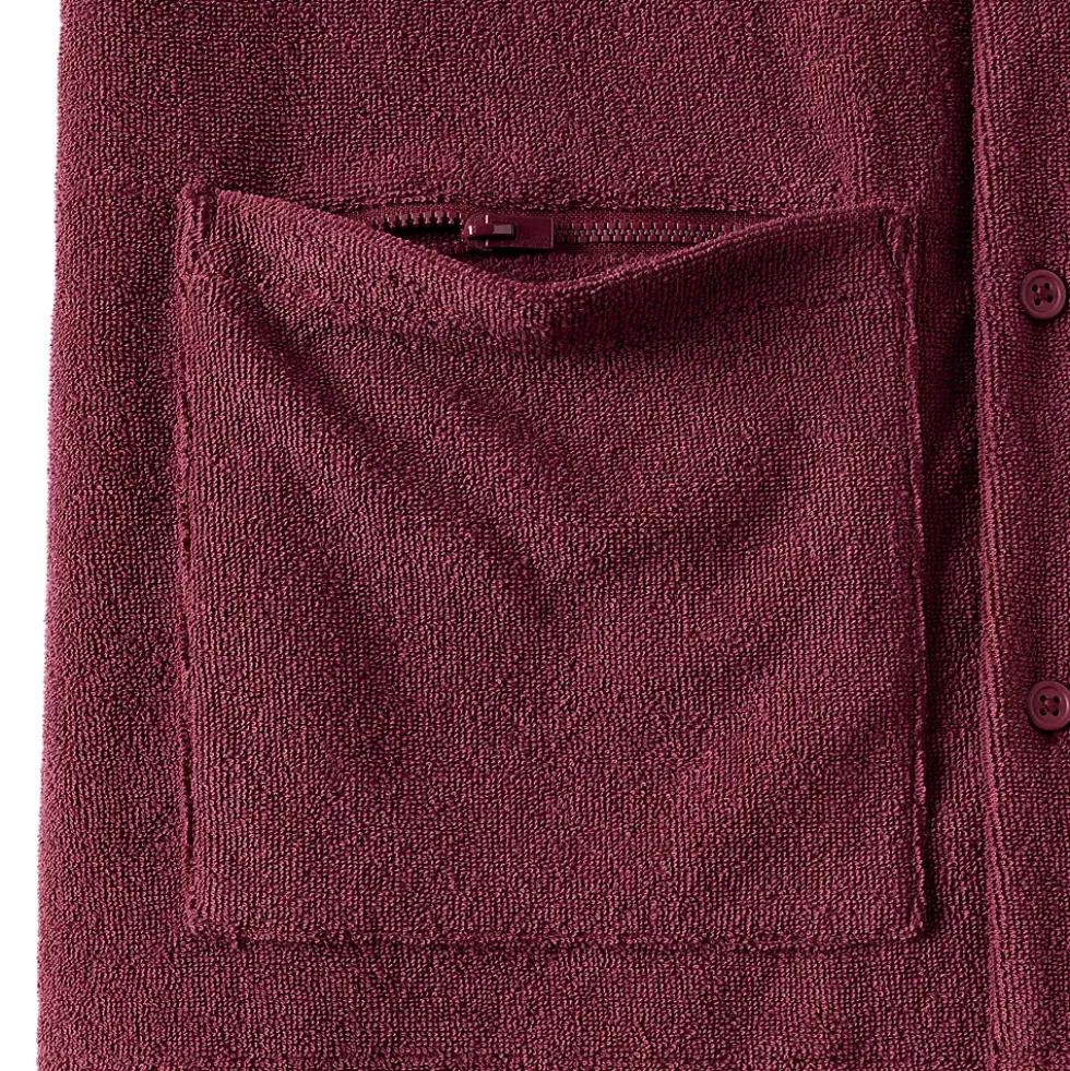 Men's Short Sleeve Textured Terry Camp Collar