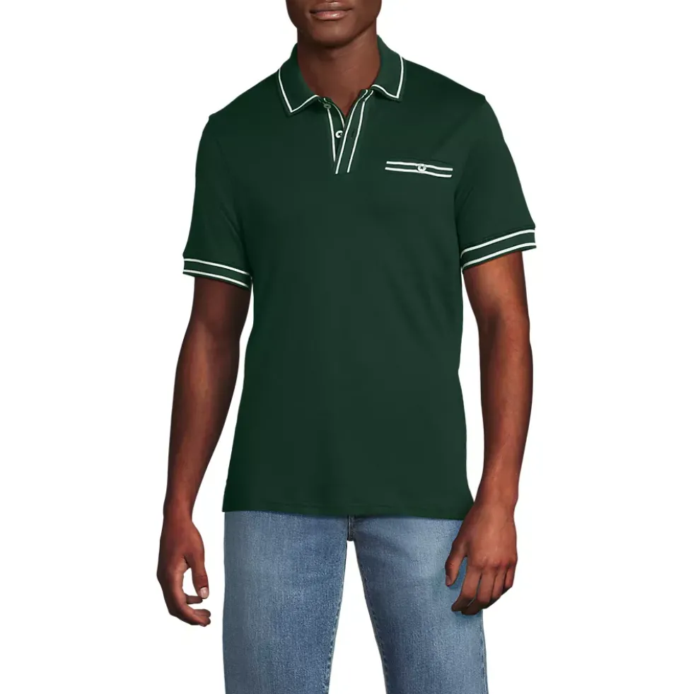 Men's Short Sleeve Tipped Welt Pocket Supima Polo