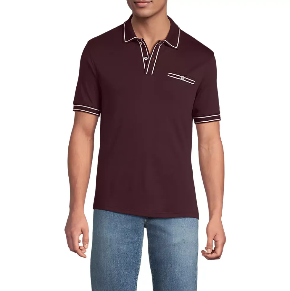 Men's Short Sleeve Tipped Welt Pocket Supima Polo