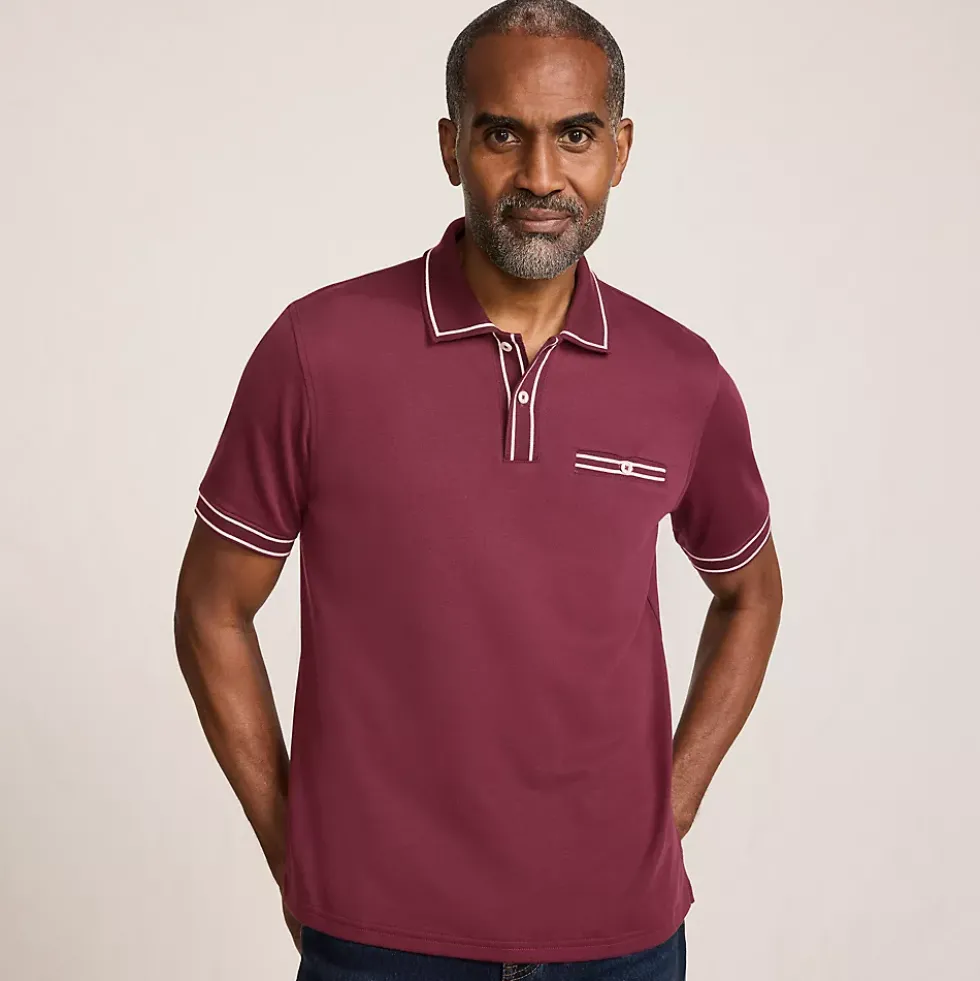 Men's Short Sleeve Tipped Welt Pocket Supima Polo