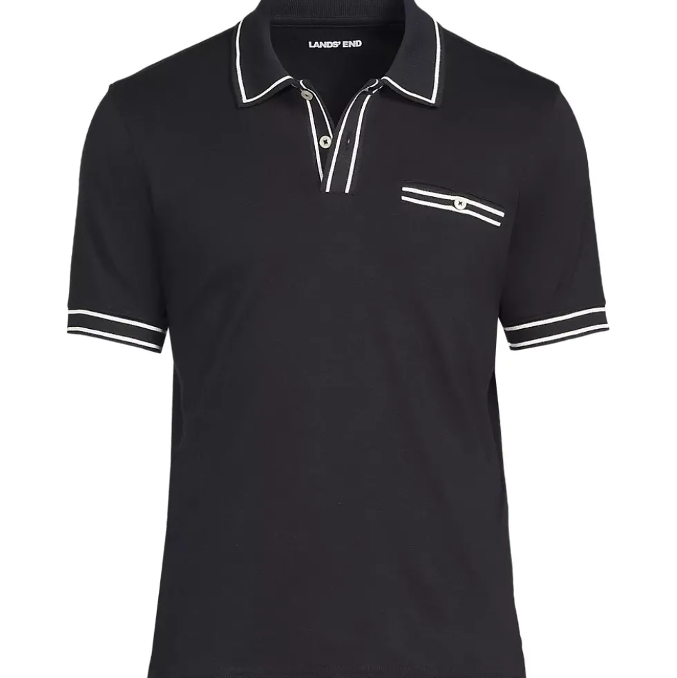 Men's Short Sleeve Tipped Welt Pocket Supima Polo